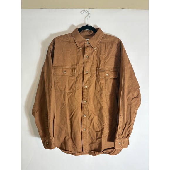 Carhartt Other - Carhartt Mens Canvas Work Shirt Brown Button Down Long Sleeve L Gorpcore 0392